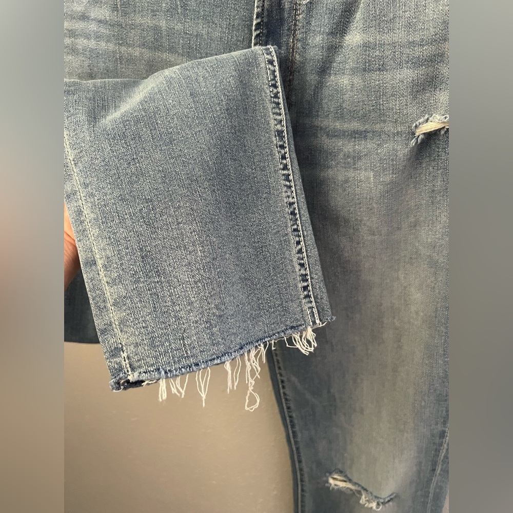 New MOTHER Mother Dazzler Ankle Fray Weekend Kitten Distressed Size 30 - Picture 10 of 14